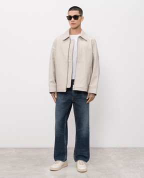 AGOLDE Кожаная куртка Chadwick цвета айвори A4023