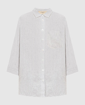 Max Mara Weekend Белая рубашка PANETTO из льна в полоску WKDPANETTO