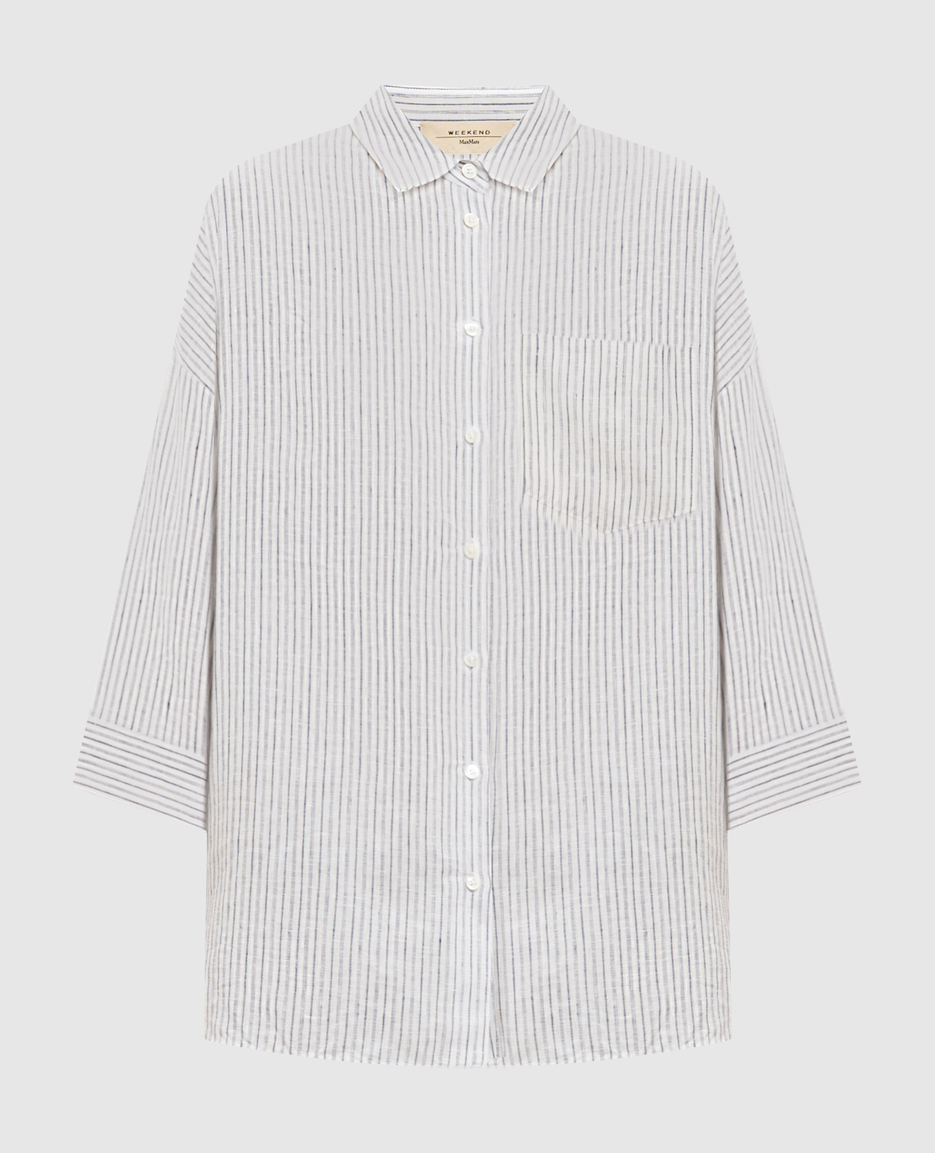 Белая рубашка PANETTO из льна в полоску