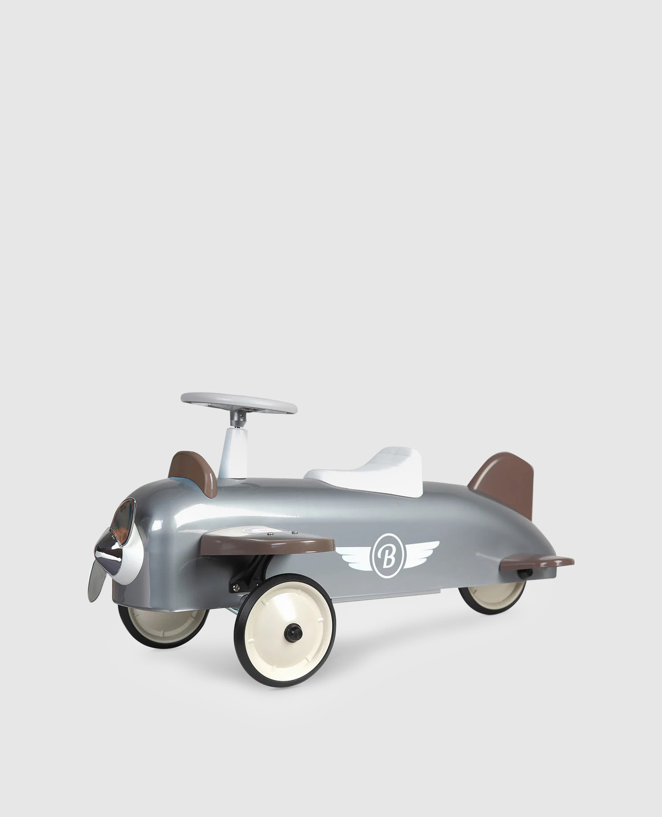 

Сувенир серая машинка-каталка самолет, Серый, Игрушки