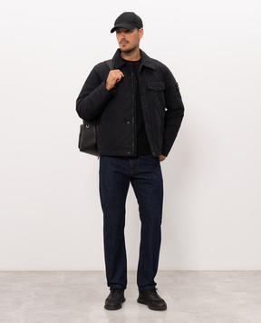 Stone Island Черная пуховая куртка с патчем логотипа L2S154100022S0A26