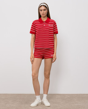 Sporty & Rich Червоні шорти в смужку SH071710326RE33