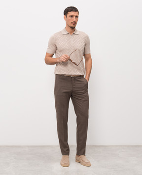 Bertolo Cashmere Коричневые брюки из шерсти 3332751