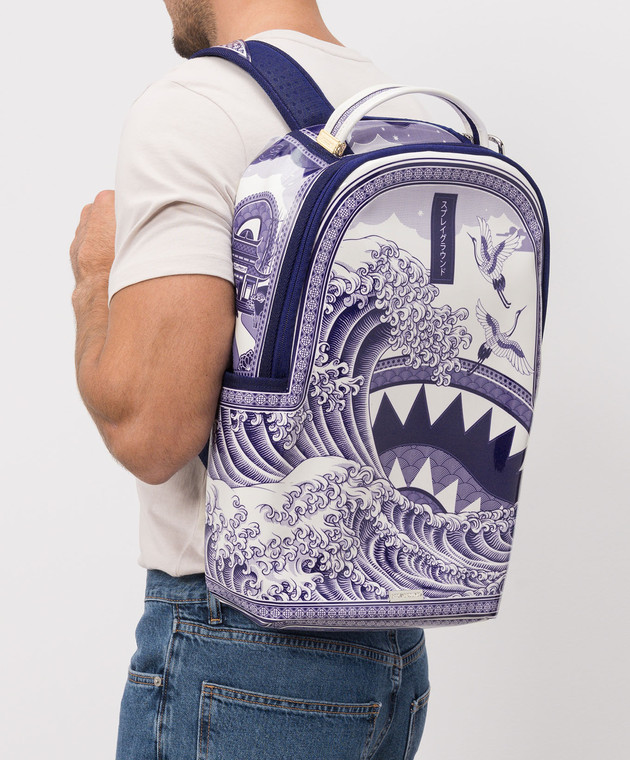 Sprayground Детский глянцевый рюкзак PORCELAIN WAVE 910B8785NSZ изображение 2