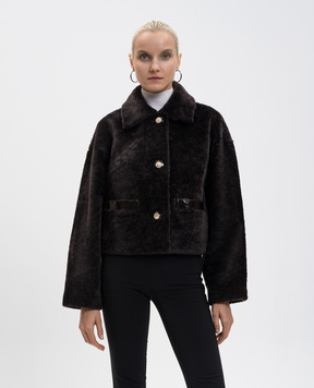 Babe Pay Pls Коричневая укороченная дубленка 2527SETA