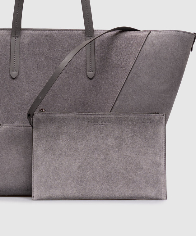 Brunello Cucinelli Сіра замшева сумка-тоут BC Duo MBDLB2571P зображення 4