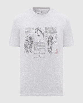 Brunello Cucinelli Серая меланжевая футболка M0B138517