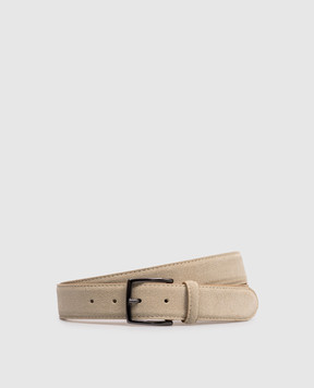 Peserico Бежевый замшевый ремень с логотипом R72034C0CC775