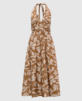 Max Mara Коричневое платье BELLA с открытой спиной MXMBELLA