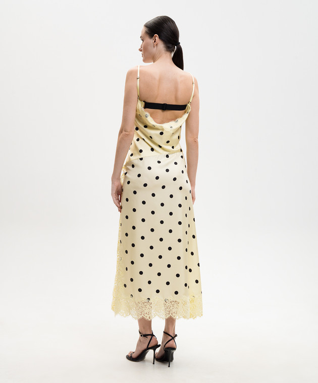 Max Mara Sportmax Желтое платье CAPO из шелка в горох SPXCAPO изображение 4