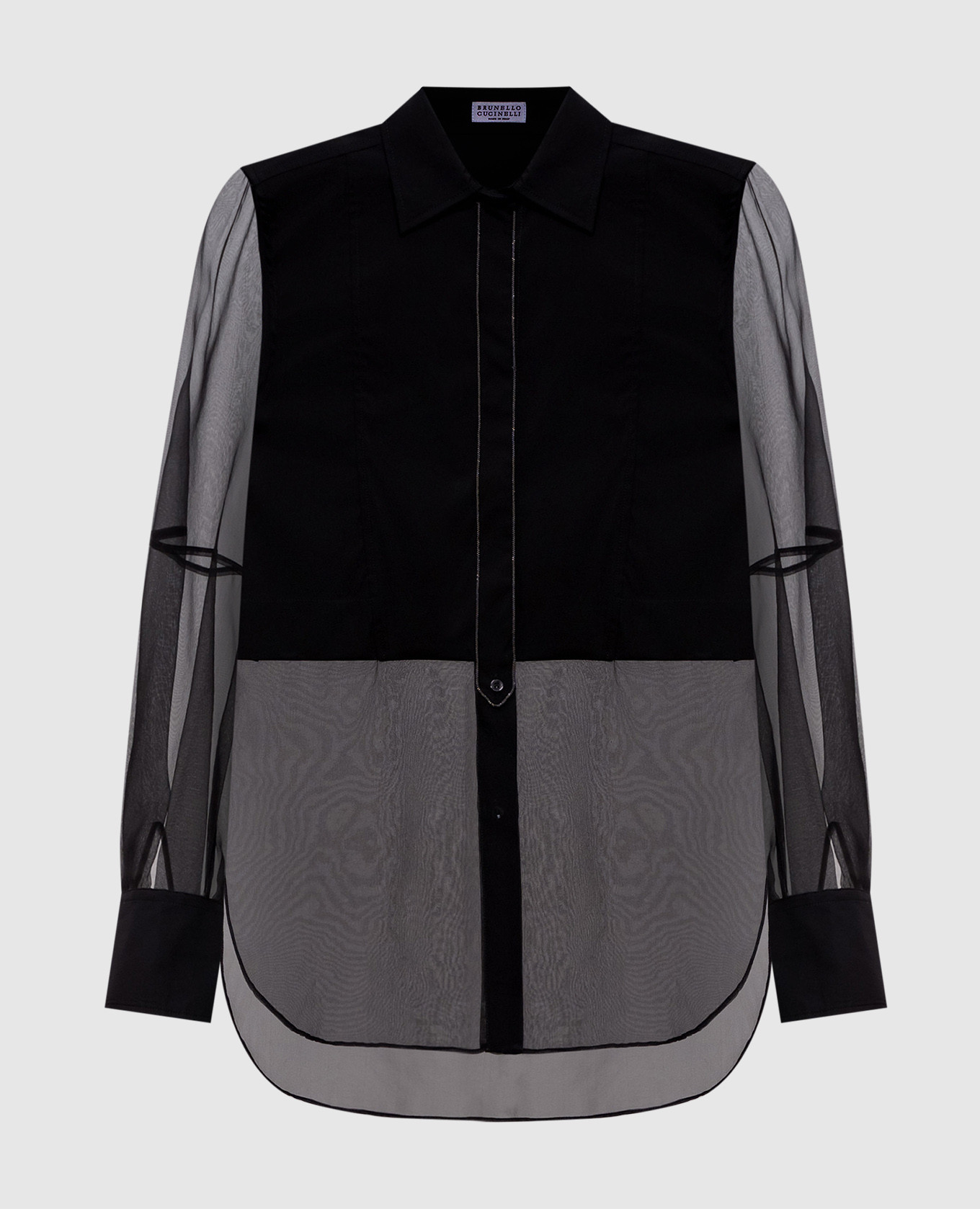 Черная блуза с цепочкой мониль