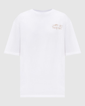 Comme des Fuckdown Біла футболка з брендовим принтом FMS6CFABM01939