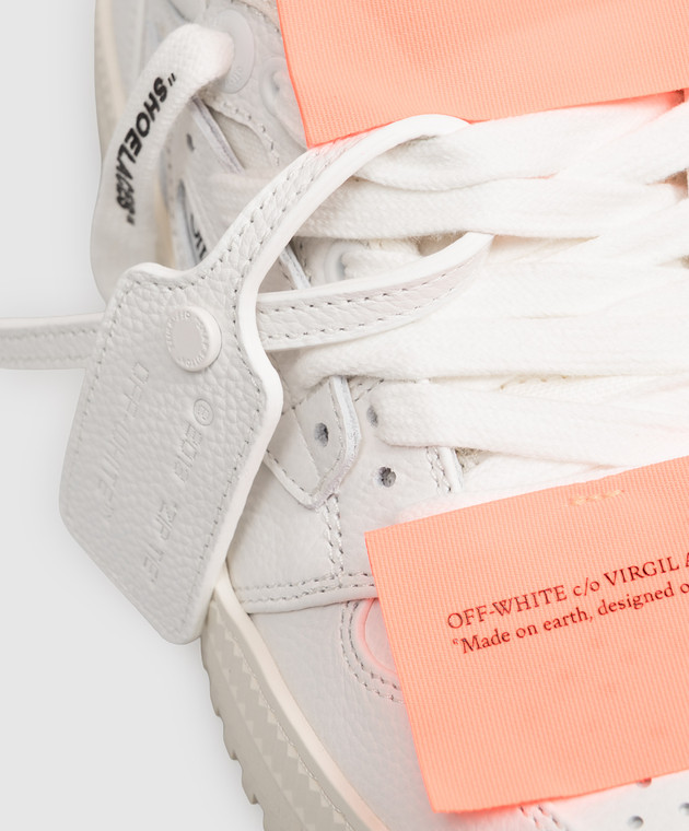 Off-White Білі комбіновані кросівки 3.0 Court з брендовими нашивками W28EC9L001 зображення 5