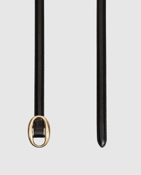 Saint Laurent Чорний шкіряний пояс з гравіюванням логотипа 756409AACJG