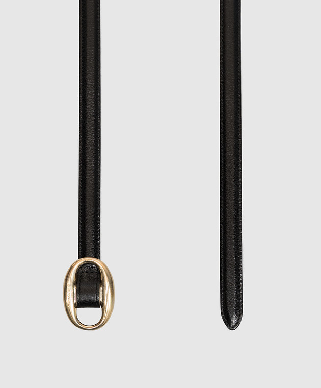 Saint Laurent Черный кожаный пояс с гравировкой логотипа 756409AACJG изображение 3