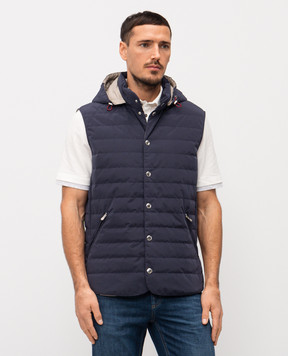 Brunello Cucinelli Синій пуховий жилет MM4791696