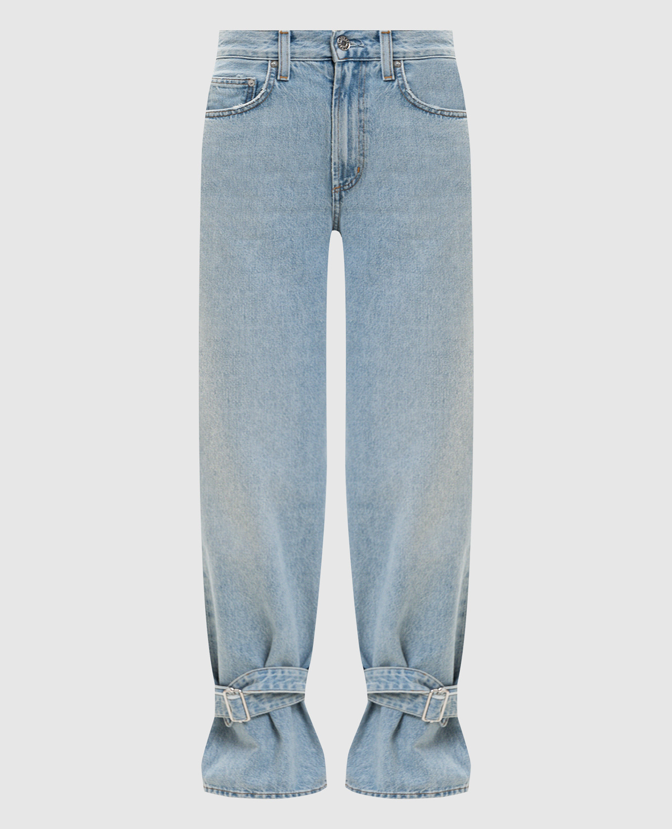 

Голубые джинсы Cinched Hem, Голубой, Прямые джинсы