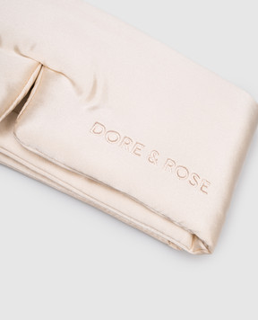 Dore & Rose Бежевая маска для сна из шелка с логотипом DEEPSLEEPMASK