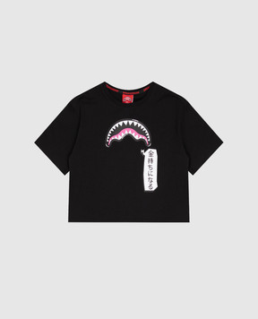 Sprayground Дитяча чорна футболка Shark in Japan SPY1553BLK
