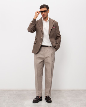 Brunello Cucinelli Сірі штани з льоном MH262F1130