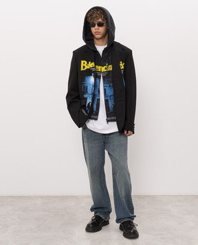 Balenciaga Футболка кольору айворі з принтом 764235TUVS3