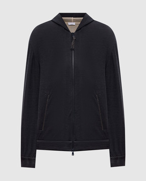 Brunello Cucinelli Серая спортивная куртка с шелком MD828SB806