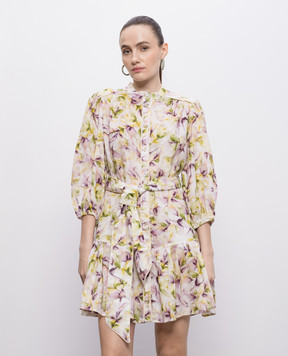 Christy Lynn Сукня Rianne з льону в акварельний принт CLD144BF55