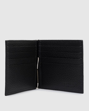 Orciani Чорний шкіряний картхолдер Micron із затискачем для купюр SU0108MIC