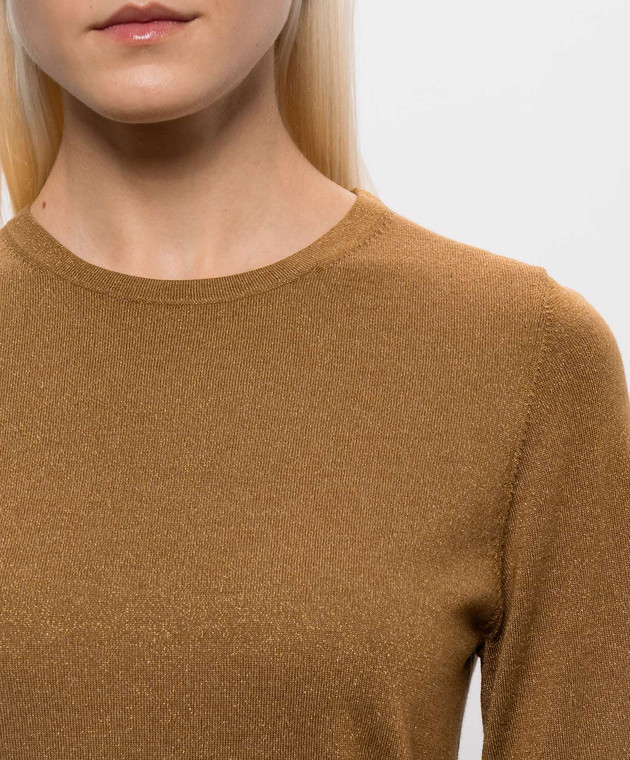 Allude Коричневий топ з вовною з люрексом 26564100 зображення 5