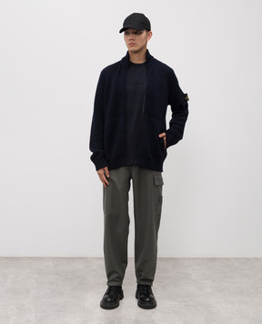 Stone Island Синій кардиган з вовною K2S155100051S00N1