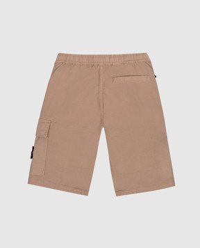 Stone Island Детские коричневые шорты с патчем логотипа L1S16L100003S000124