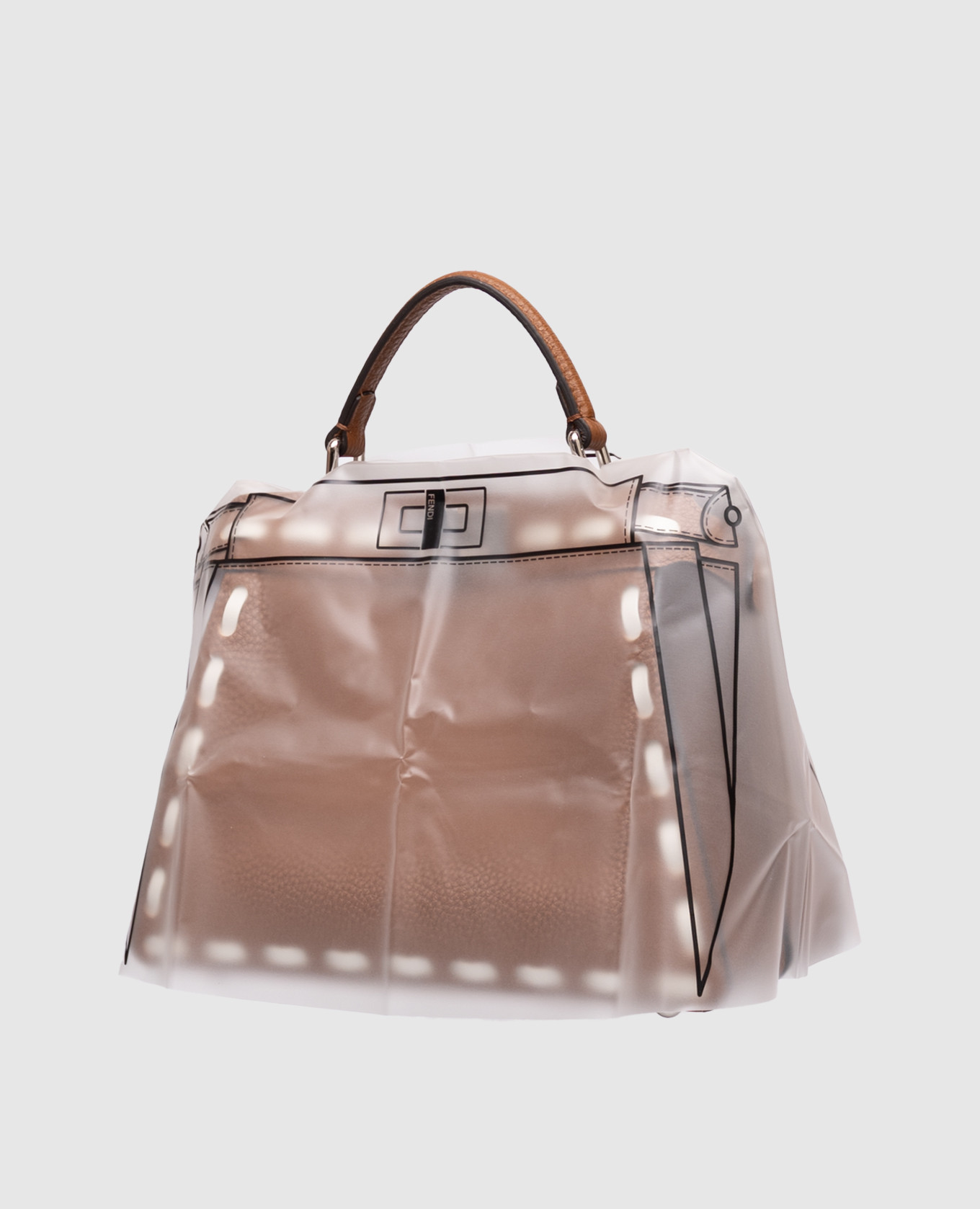 Fendi Коричнева шкіряна сумка Peekaboo ISee 8BN327AY6X зображення 6