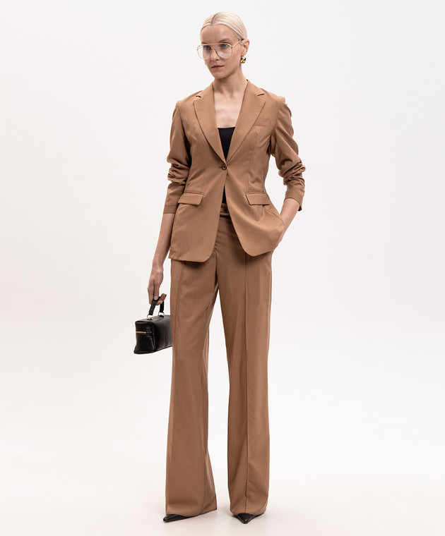 Marco Pescarolo Коричневый жакет Iris из шерсти и шелка IRISD5314 изображение 2