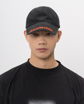Balenciaga Черная кепка с принтом логотипа A001UQ410B2