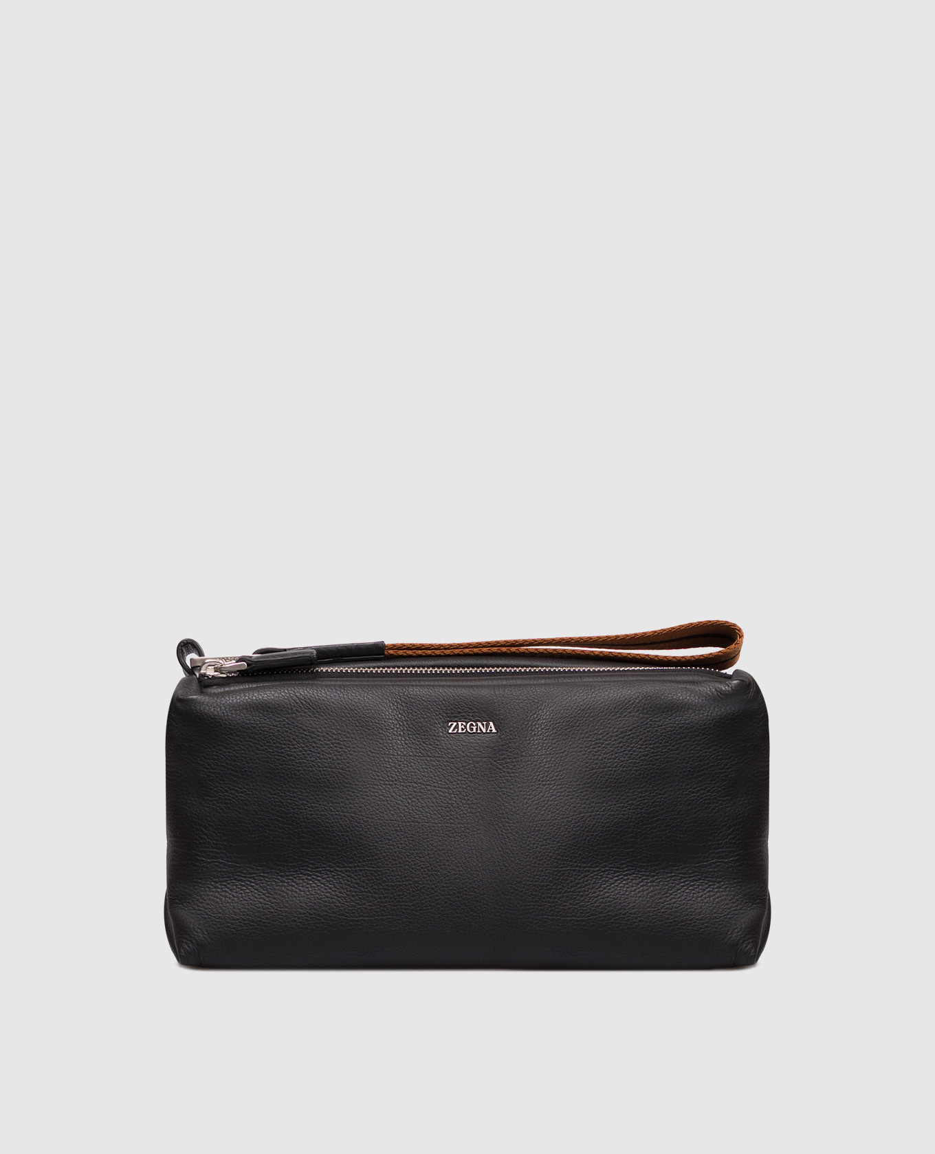 Черный несесер из кожи оленя с логотипом