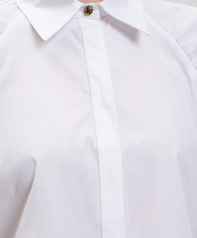 Max Mara Біла сорочка з короткими рукавами з драпіруванням MSTAMORE зображення 5