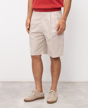 Brunello Cucinelli Бежеві бермуди з льоном MH262G0620