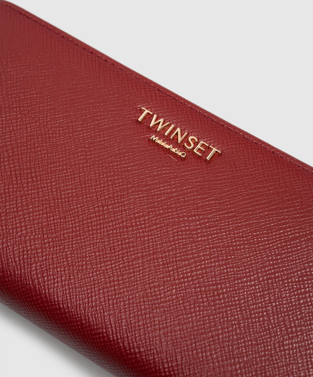 Twinset Бордовий гаманець з фактурним логотипом 262TL8030 зображення 4