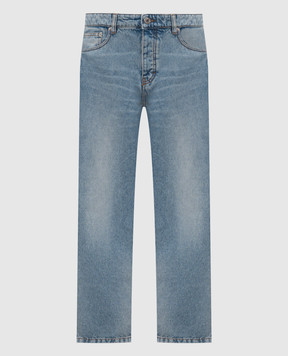 Ami Paris Голубые джинсы с эффектом потертости HTR103DE0046