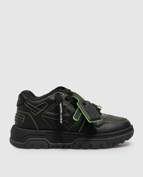 Off-White Черные кожаные кроссовки Out Of Office Chunky OF05740001