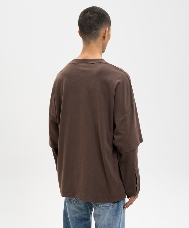 Palm Angels Коричневий лонгслів з логотипом PMAB05KS26JER001 зображення 4