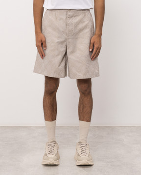Off-White Бежевые шорты в эмблемы шаблон 44MCB09KF26F002