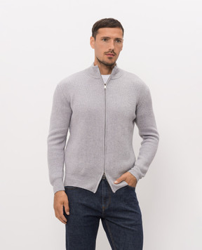 Cashmere&Whiskey Серый кардиган из шерсти мериноса 83110