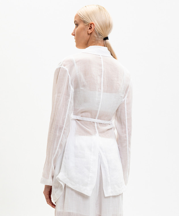 Masnada Белый двубортный жакет с рамой 8051 изображение 4