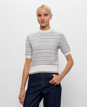 Thom Browne Топ цвета айвори из шерсти в узор FKA529AY1007