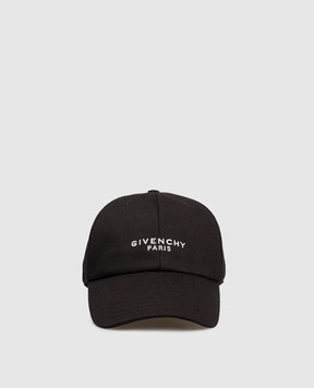 Givenchy Чорна кепка з вишивкою логотипа BPZ0CAP0C4
