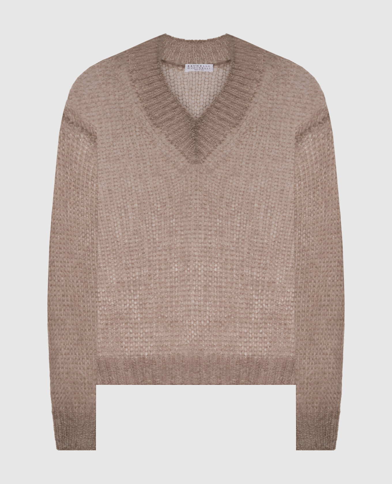 Бежевый пуловер с шерстью