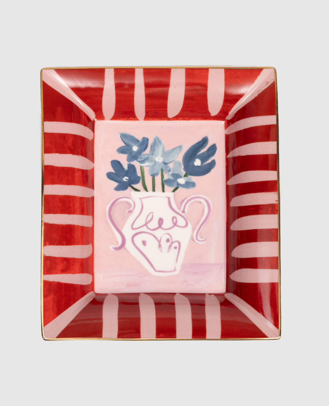 

Фарфоровая тарелка для закусок Blue Flowers, Красный, Посуда