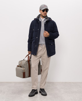 Brunello Cucinelli Синий пуховик из шерсти MM4701823