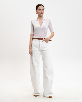 Gabriela Hearst Білий топ Frank з кашеміру і шовку X009330A003